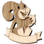 Magnet 3D bicolor aus Holz m Eichhörnchen
