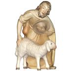 Shepherd folded up with sheep