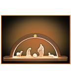 Hl. Familie Rudolf mit 2Schafe auf LED Lichterb. 