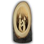 Wooden ellipse with Holy Family