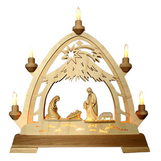 Rudolf nativity scene stables and gothic arches